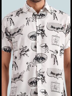 Wrangler Black and White Graphic Men's Shirt